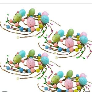 2 Pcs Easter Egg NWT Candle Rings Wreaths